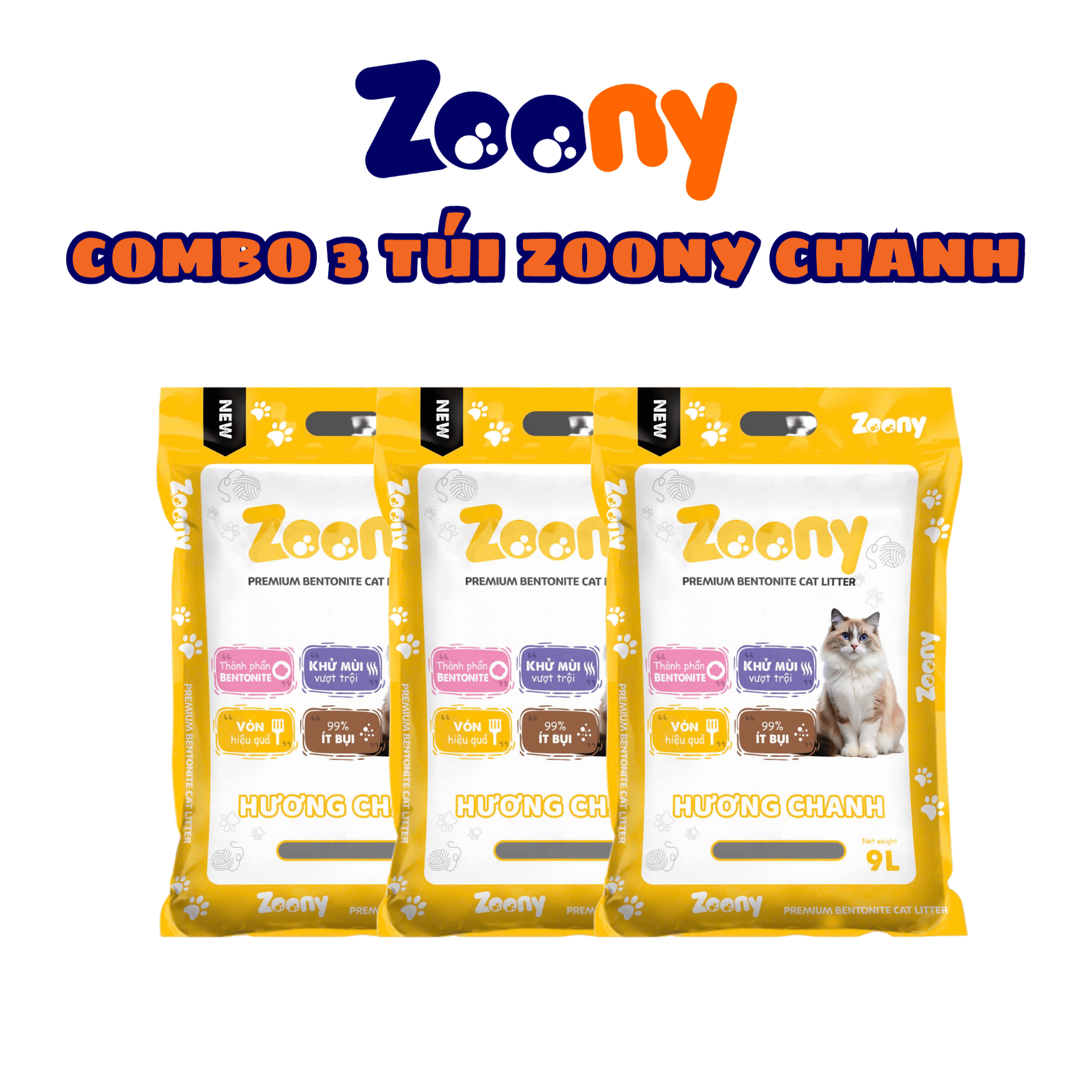 COMBO 3 TÚI CÁT VỆ SINH ZOONY