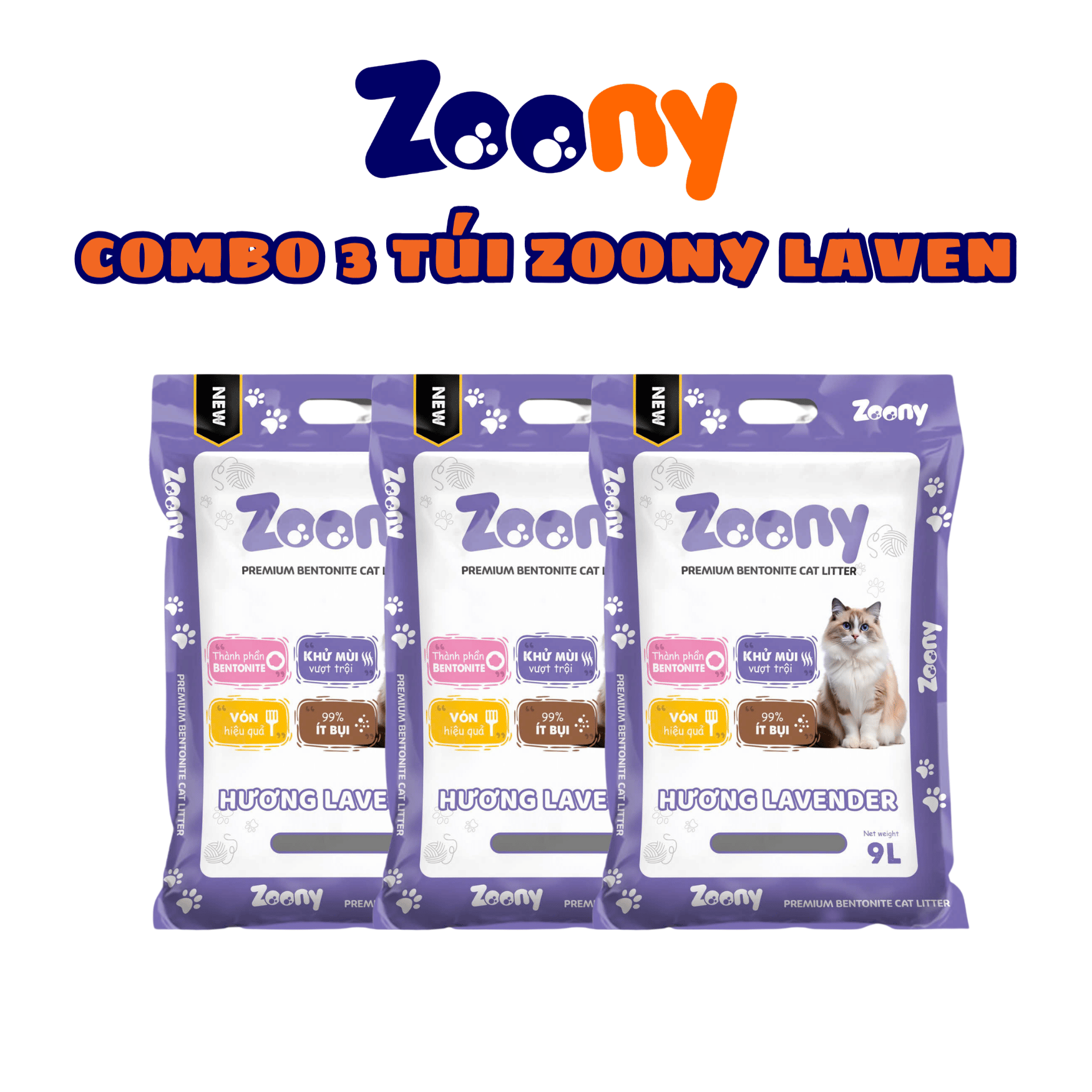 COMBO 3 TÚI CÁT VỆ SINH ZOONY
