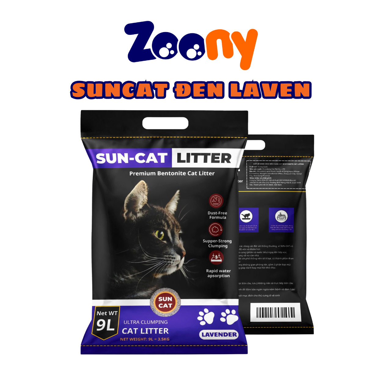 CÁT ĐẤT SÉT SUNCAT 9L / 3.5KG