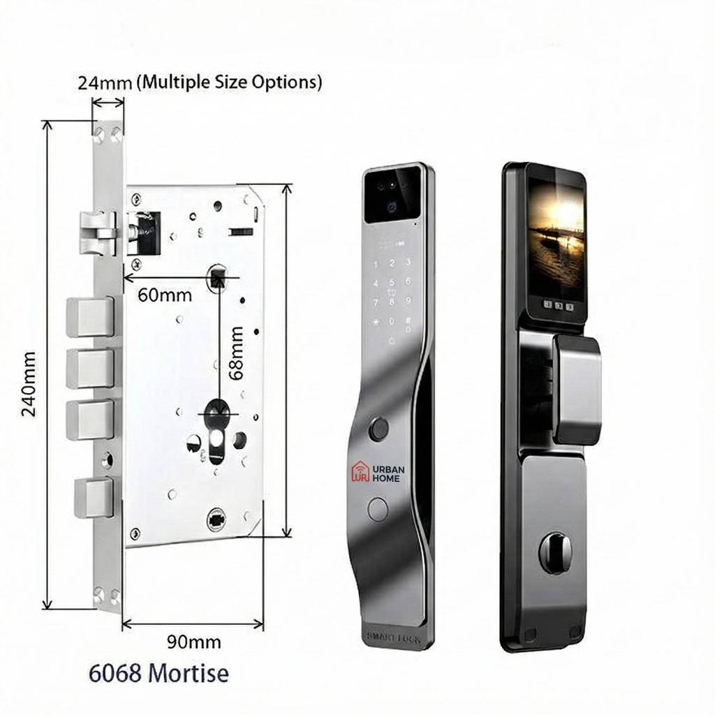 Khoá Urbanhome Z3 10 in 1 ( Nhận diện khuôn mặt, đàm thoại 2 chiều, điều khiển từ xa)