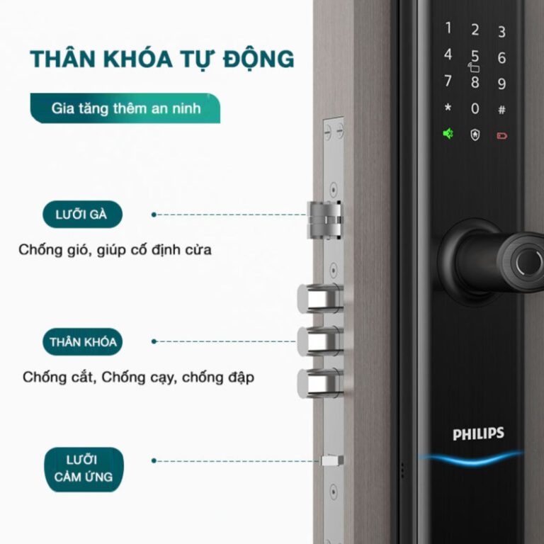 Khoá cửa vân tay Philips 7300 – Bluetooth