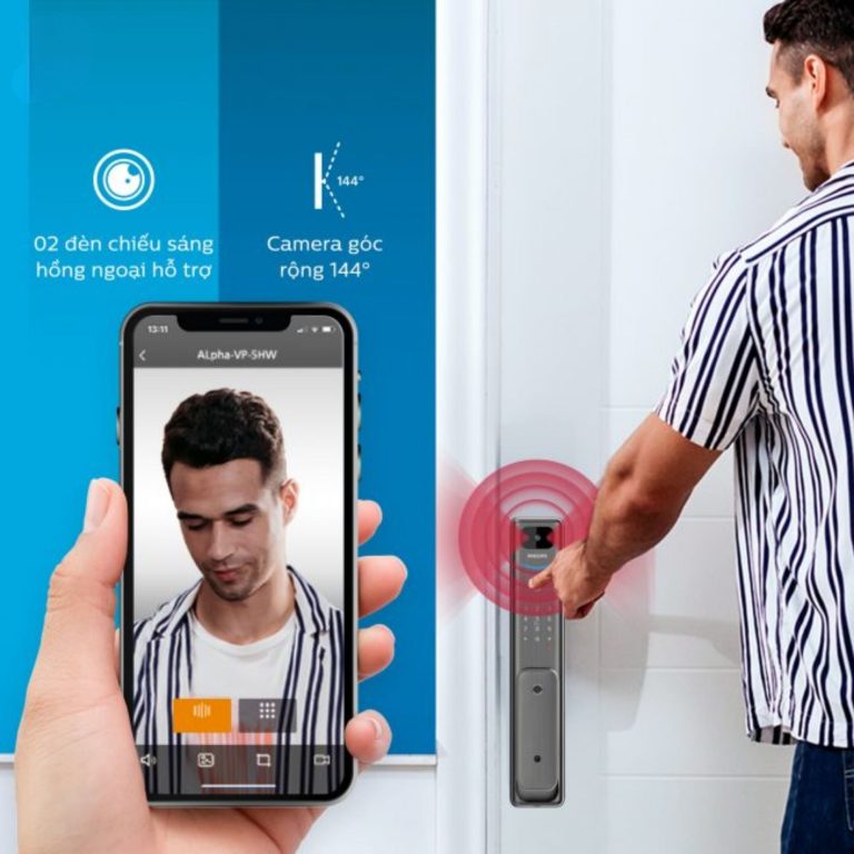 Khóa cửa vân tay Philips Alpha V – Tích hợp chuông hình, Wifi