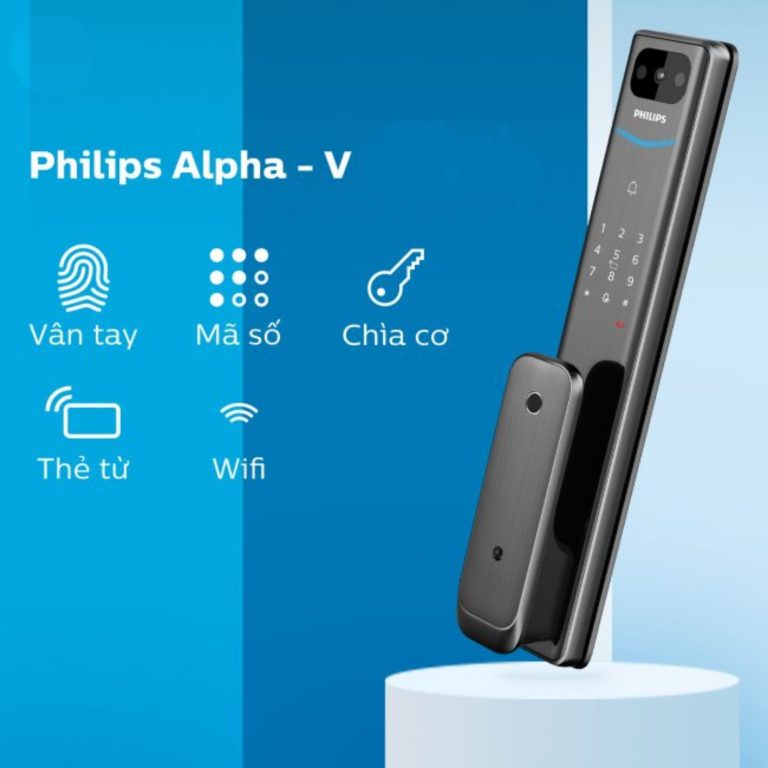 Khóa cửa vân tay Philips Alpha V – Tích hợp chuông hình, Wifi