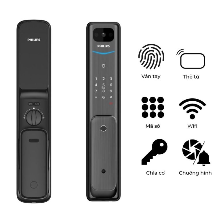 Khóa cửa vân tay Philips Alpha V – Tích hợp chuông hình, Wifi