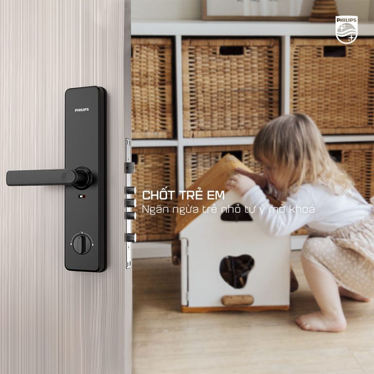 Khoá cửa vân tay Philips DDL603E – Kết nối Wifi