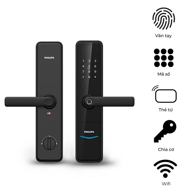 Khoá cửa vân tay Philips DDL603E – Kết nối Wifi