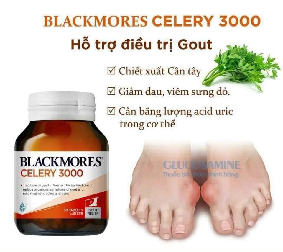 BLACKMORES CELERY 3000MG - HỖ TRỢ ĐIỀU TRỊ GOUT, CHAI 50 VIÊN