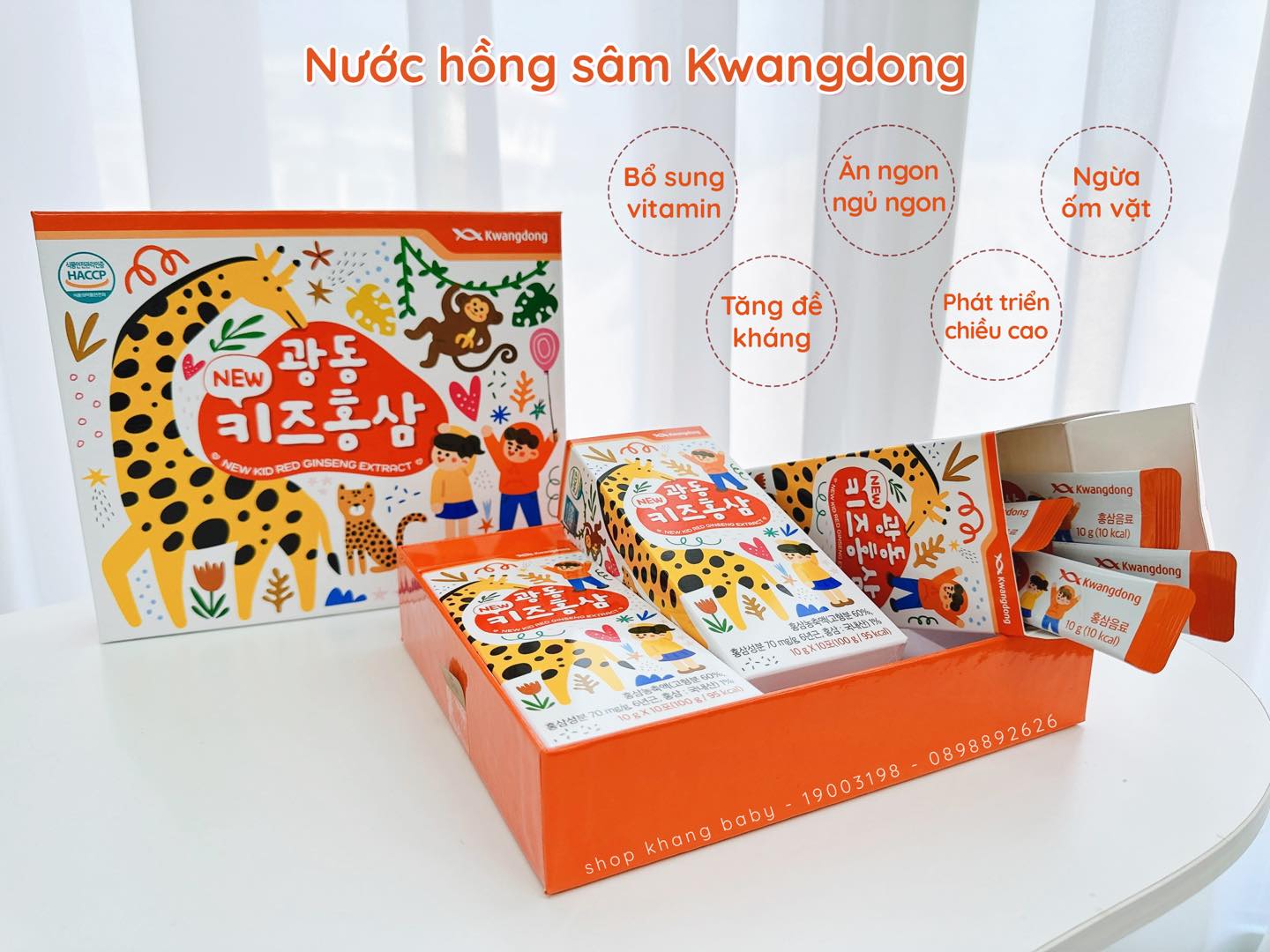 Hồng sâm hươu cao cổ Baby Kwangdong 30 gói ( vận chuyển máy bay- Air Cargo)