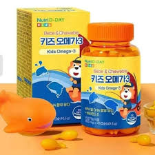 Dầu Cá Omega 3 Nutri D-Day Bebe & Chewable Kids Omega 3 – Dạng Kẹo Dẻo Chuẩn nội địa Hàn Quốc cho trẻ từ 2 tuổi