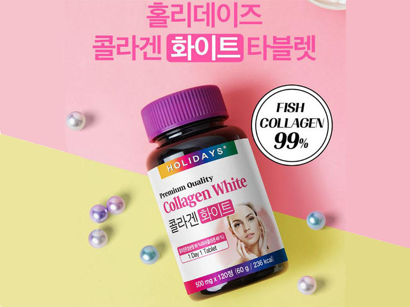 Viên uống collagen trắng sáng hồng da Holidays Premium 120 viên Hàn Quốc