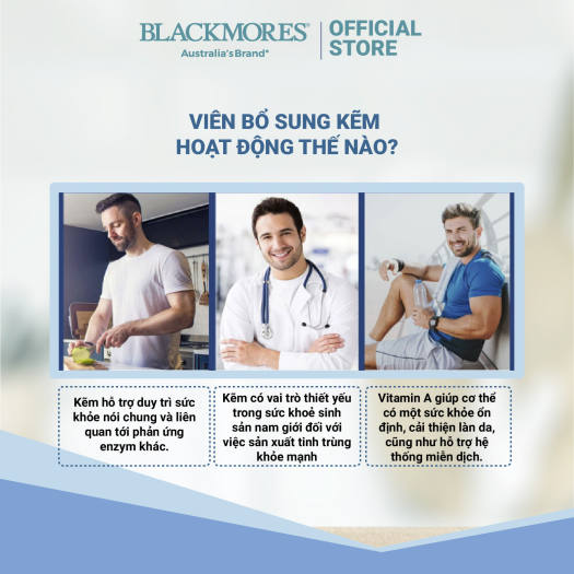 Viên bổ sung kẽm Blackmores- Úc (168 viên) hỗ trợ cân bằng nội tiết, trị mụn, lành vết thương