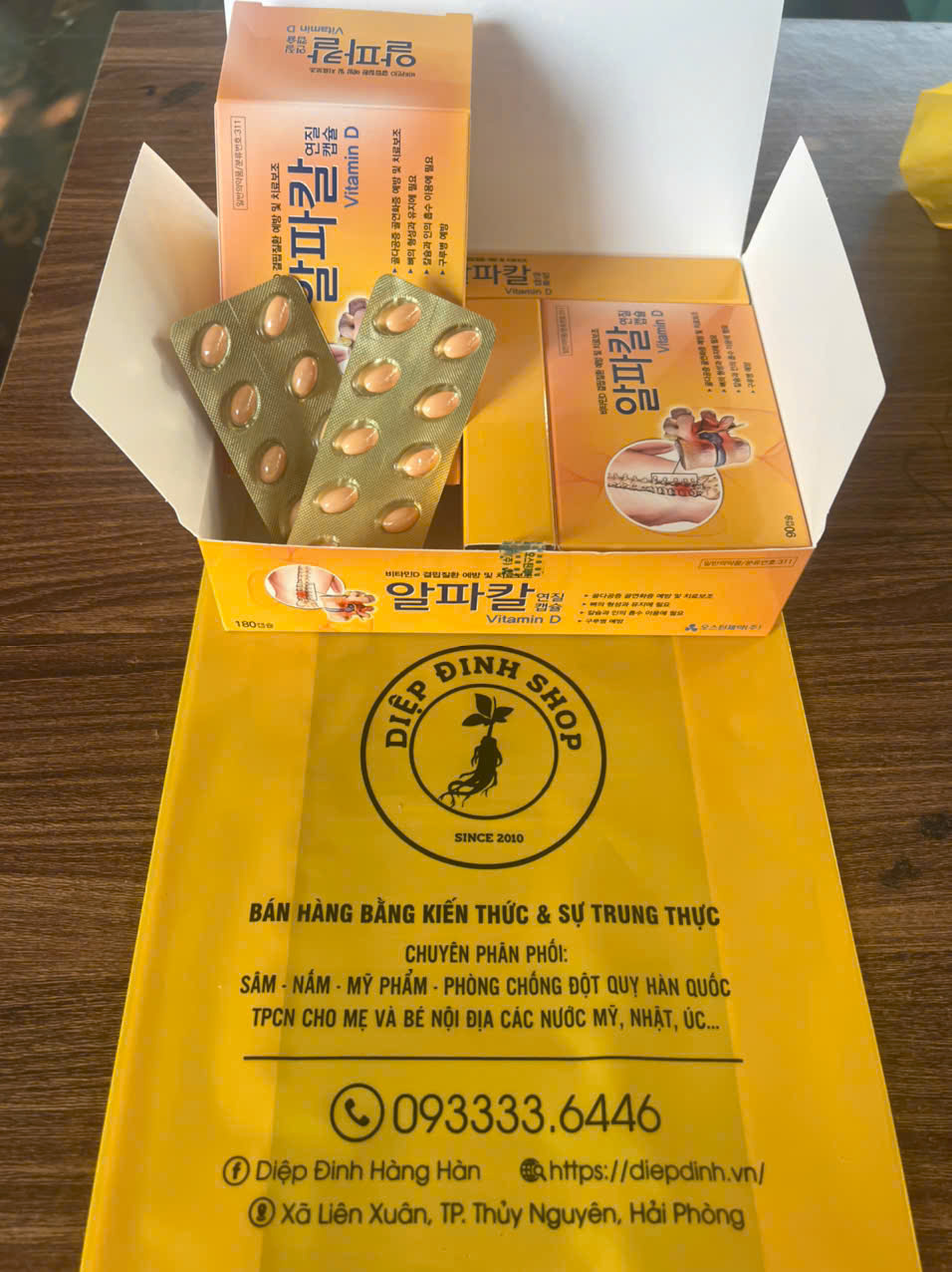 Viên uống hỗ trợ THOÁI HOÁ CỘT SỐNG , THOÁI HOÁ XƯƠNG KHỚP VÀ THOÁT VỊ ĐĨA ĐỆM 알파칼 – HÀN QUỐC- 180 viên