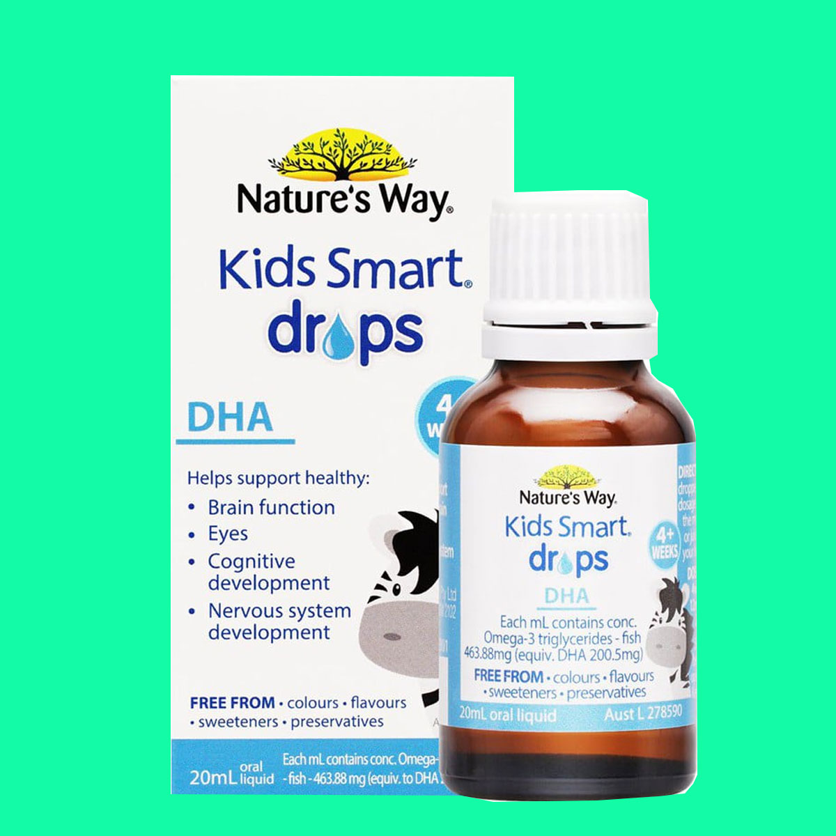 Nature's Way Kids Smart Drops DHA cho trẻ sơ sinh và nhỏ hỗ trợ phát triển não bộ, thị lực