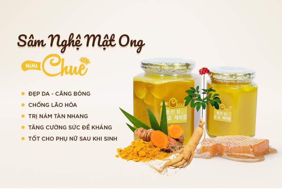 Sâm nghệ mật ong Mamachua Hàn Quốc Mờ Nám, Trắng Da, Hỗ Trị Mụn Nội Tiết