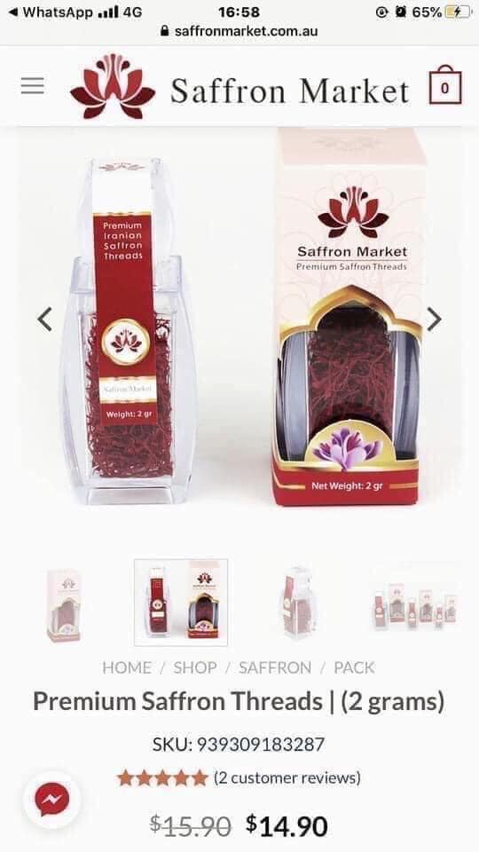 Nhuỵ hoa nghệ tây Saffron Market Úc 2g Safron- Đẹp da, mờ nám, tàn nhang