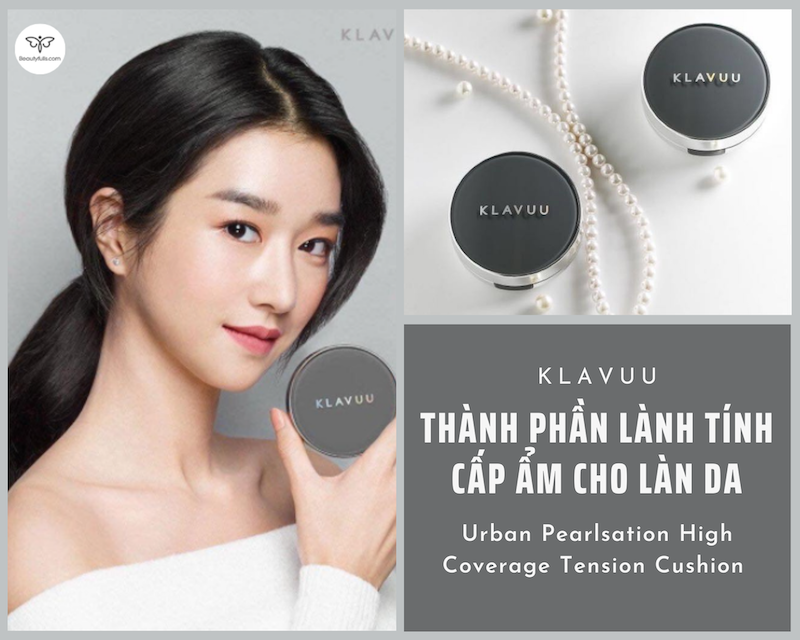 Phấn Nước Cushion Klavuu Xám Tone 21 Urban Pearlsation High Coverage Tension Cushion SPF50+/PA+++ 15g