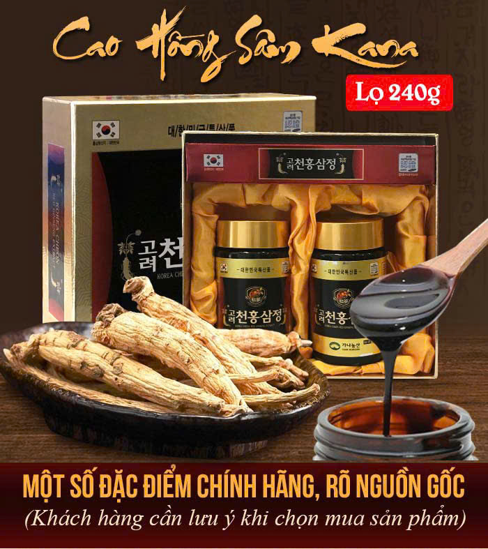 Cao Hồng sâm Kana Hàn Quốc chính hãng hộp 2 lọ x 240g