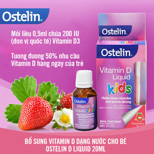 Vitamin D3 Ostelin dạng nước 20ml Liquid cho trẻ từ 6 tháng – Số 1 tại Úc