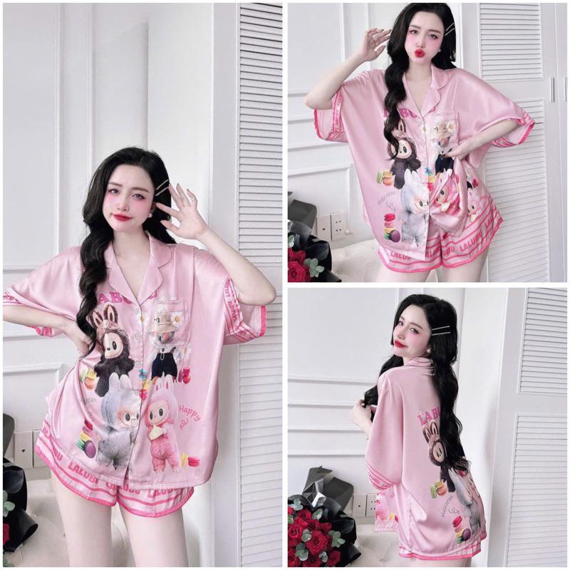 SP_213 Đồ bộ pijama BOLOBALA nữ mặc nhà quần đùi áo cánh dơi tay ngắn Lady chất lụa latin cao cấp, hoạ tiết hot trend