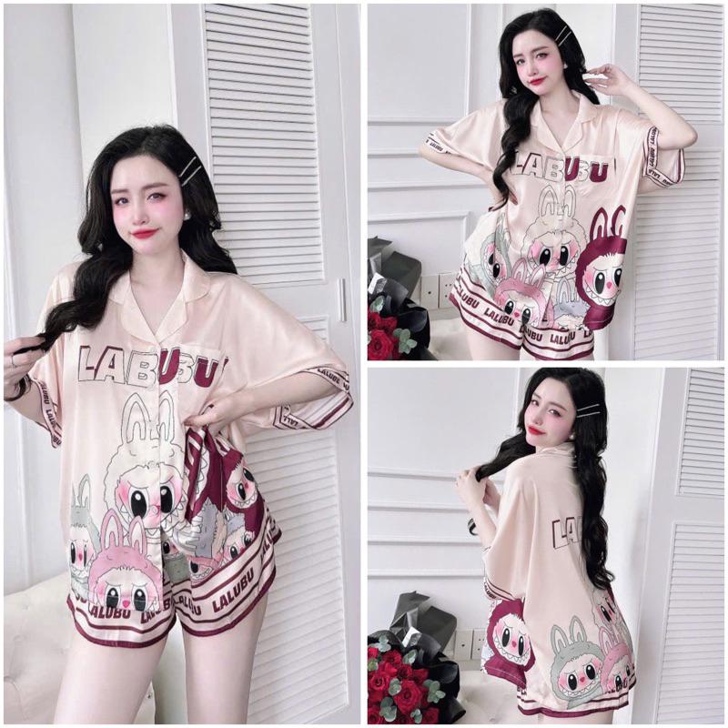 SP_213 Đồ bộ pijama BOLOBALA nữ mặc nhà quần đùi áo cánh dơi tay ngắn Lady chất lụa latin cao cấp, hoạ tiết hot trend