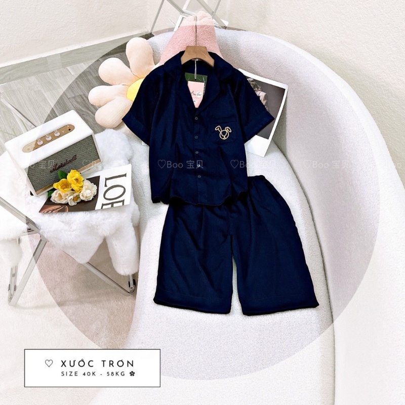 SP_45 Bộ đồ pijama BOLOBALA bộ ngủ pizama lửng chất lụa xước trơn mềm mịn đủ bảng màu