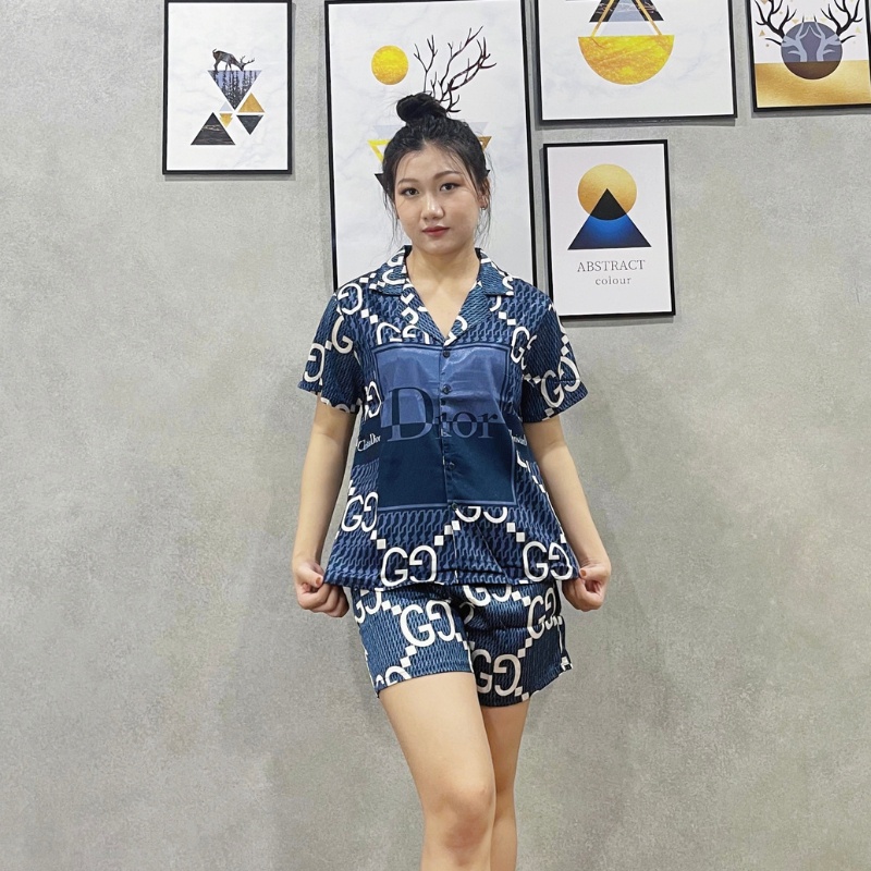 SP_42 Đồ bộ pijama BOLOBALA bộ ngủ pizama đùi chất lụa xước 2CE họa tiết 3D mềm mịn không xù