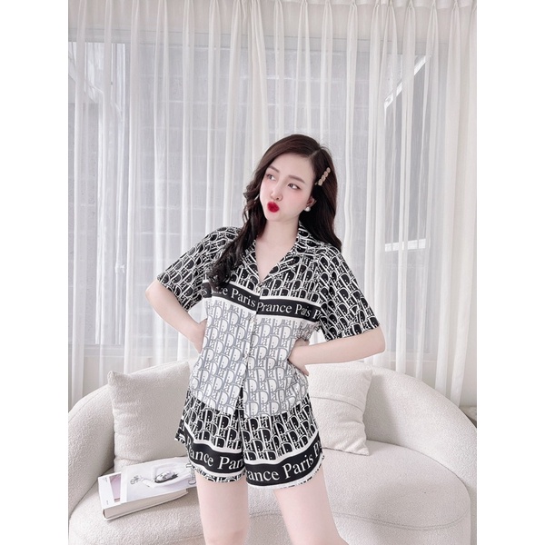 SP_29 Đồ bộ pijama BOLOBALA đùi croptop lụa xước mẫu mới, hàng đẹp cao cấp