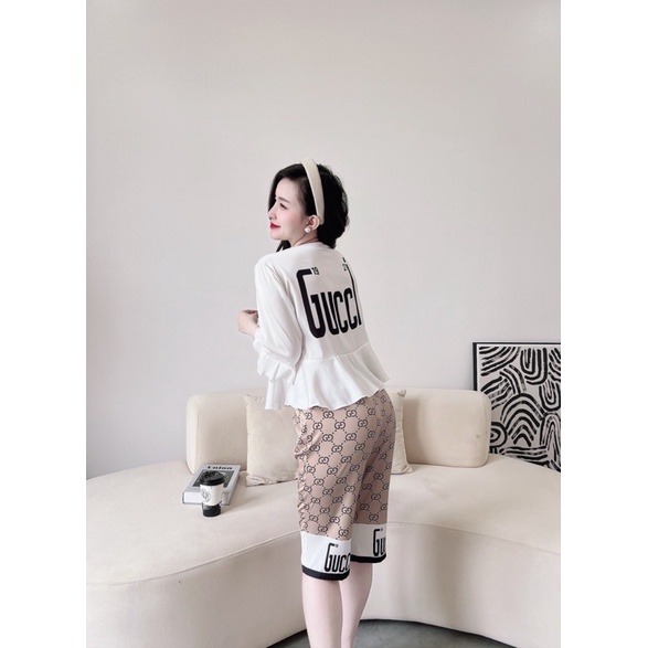 SP_10 Đồ bộ pijama BOLOBALA tay áo loe quần lửng, chất lụa latin xinh xắn, dễ thương