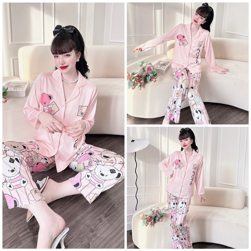 SP_113 Đồ bộ pijama BOLOBALA mặc nhà quần dài áo tay dài form truyền thống chất lụa latin cực xịn may rất đẹp