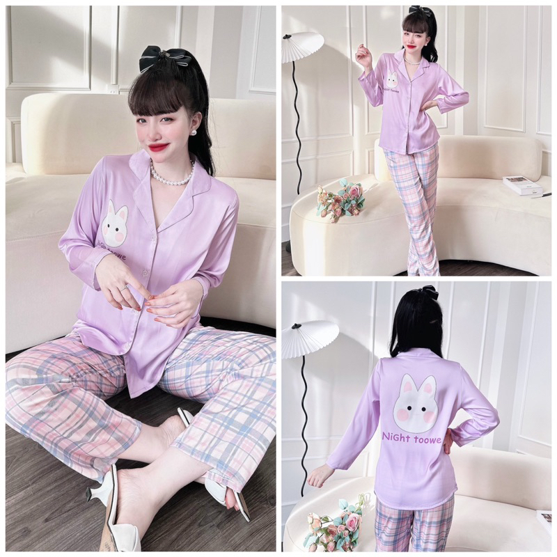 SP_113 Đồ bộ pijama BOLOBALA mặc nhà quần dài áo tay dài form truyền thống chất lụa latin cực xịn may rất đẹp