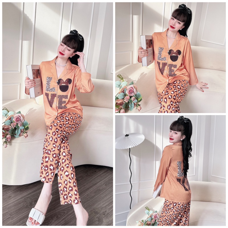 SP_113 Đồ bộ pijama BOLOBALA mặc nhà quần dài áo tay dài form truyền thống chất lụa latin cực xịn may rất đẹp