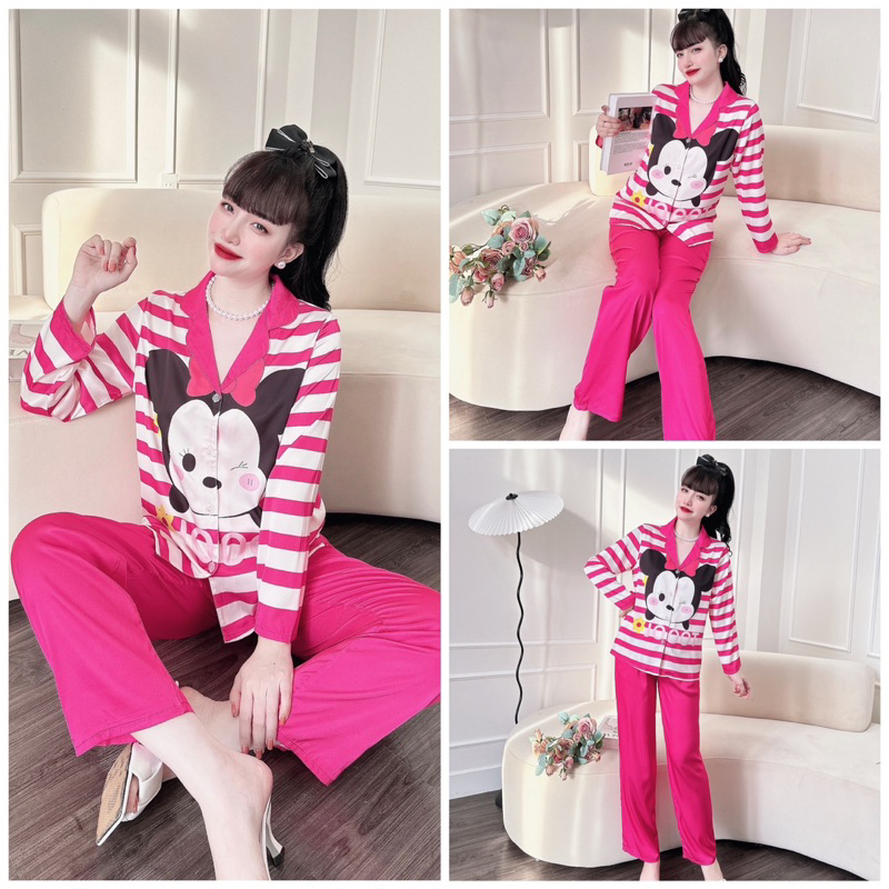 SP_113 Đồ bộ pijama BOLOBALA mặc nhà quần dài áo tay dài form truyền thống chất lụa latin cực xịn may rất đẹp