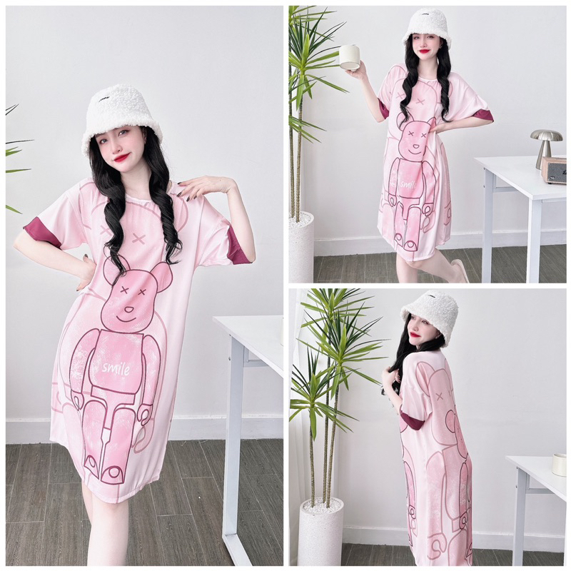 SP_70 Đầm cổ tròn BOLOBALA mặc nhà form đơn giản,  phù hợp mọi lứa tuổi