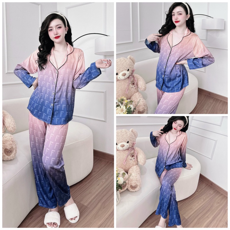 Đồ bộ Pijama nữ lụa latin mặc nhà quần dài áo tay dài, cao cấp form truyền thống siêu đẹp SP_167 - BOLOBALA