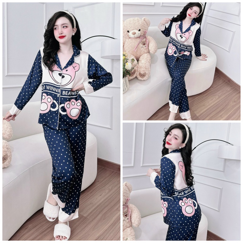 Đồ bộ Pijama nữ lụa latin mặc nhà quần dài áo tay dài, cao cấp form truyền thống siêu đẹp SP_167 - BOLOBALA