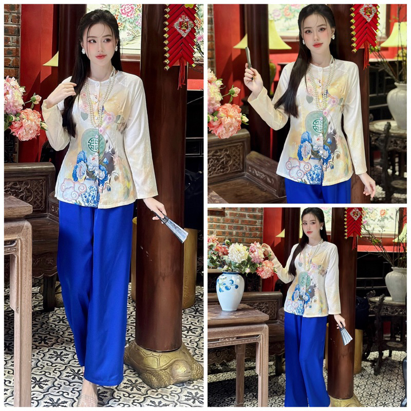 SP_176 ÁO BÀ BA TRUYỀN THỐNG BOLOBALA HOẠ TIẾT XUÂN GIÁP THÌN 2024 MÀU SẮC RỰC RỠ