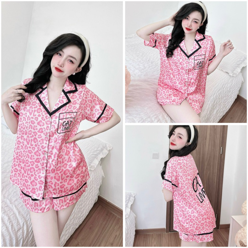 Đồ bộ pijama nữ mặc nhà BOLOBALA quần đùi áo tay ngắn [SP_168] chất lụa latin form truyền thống dễ mặc, thoải mái