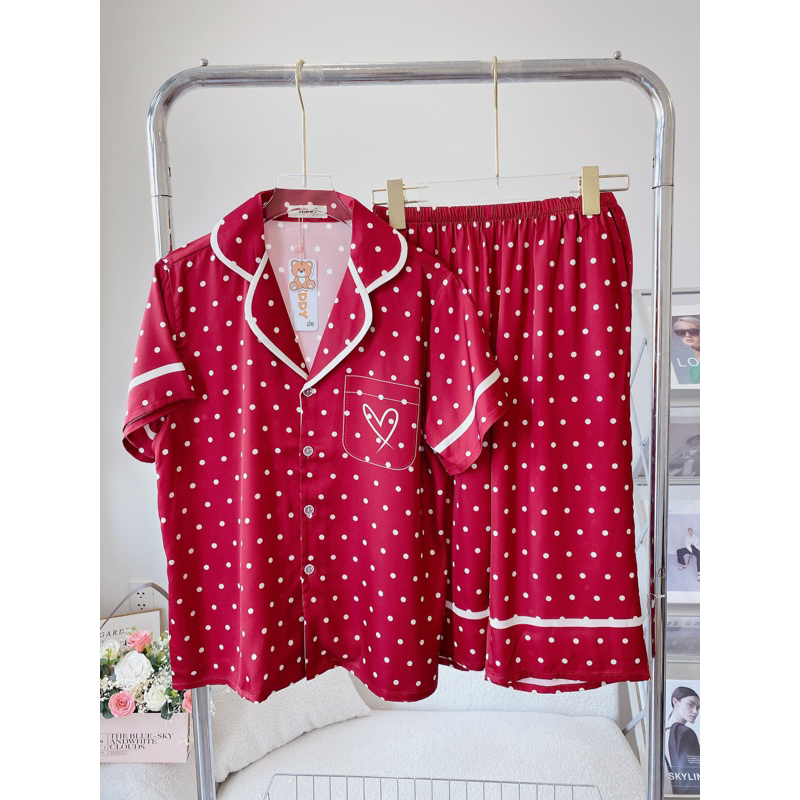 SP_185 Đồ bộ pijama BOLOBALA nữ mặc nhà quần lửng áo tay ngắn chất lụa latin hàng Teddy cực sang, xịn, đẹp