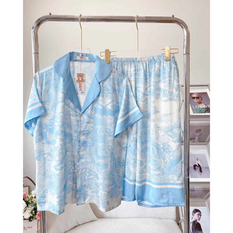 SP_185 Đồ bộ pijama BOLOBALA nữ mặc nhà quần lửng áo tay ngắn chất lụa latin hàng Teddy cực sang, xịn, đẹp