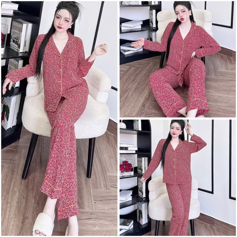 Đồ bộ pijama BOLOBALA nữ SP_240 mặc nhà quần dài áo tay dài phom truyền thống chất lụa mango