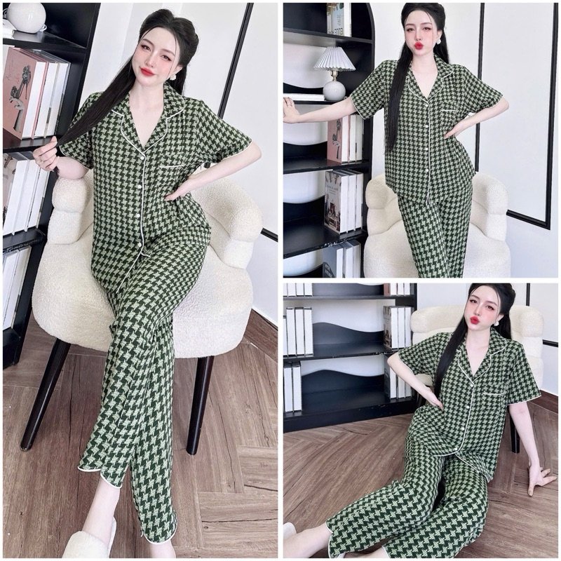 Đồ bộ pijama BOLOBALA nữ SP246 mặc nhà quần dài áo tay ngắn phom truyền thống chất lụa mango