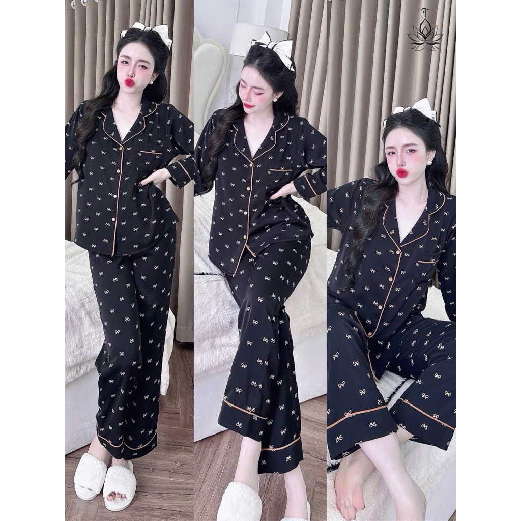 Đồ bộ pijama BOLOBALA nữ SP_254 mặc nhà quần dài áo tay dài phom truyền thống chất lụa mango đẹp