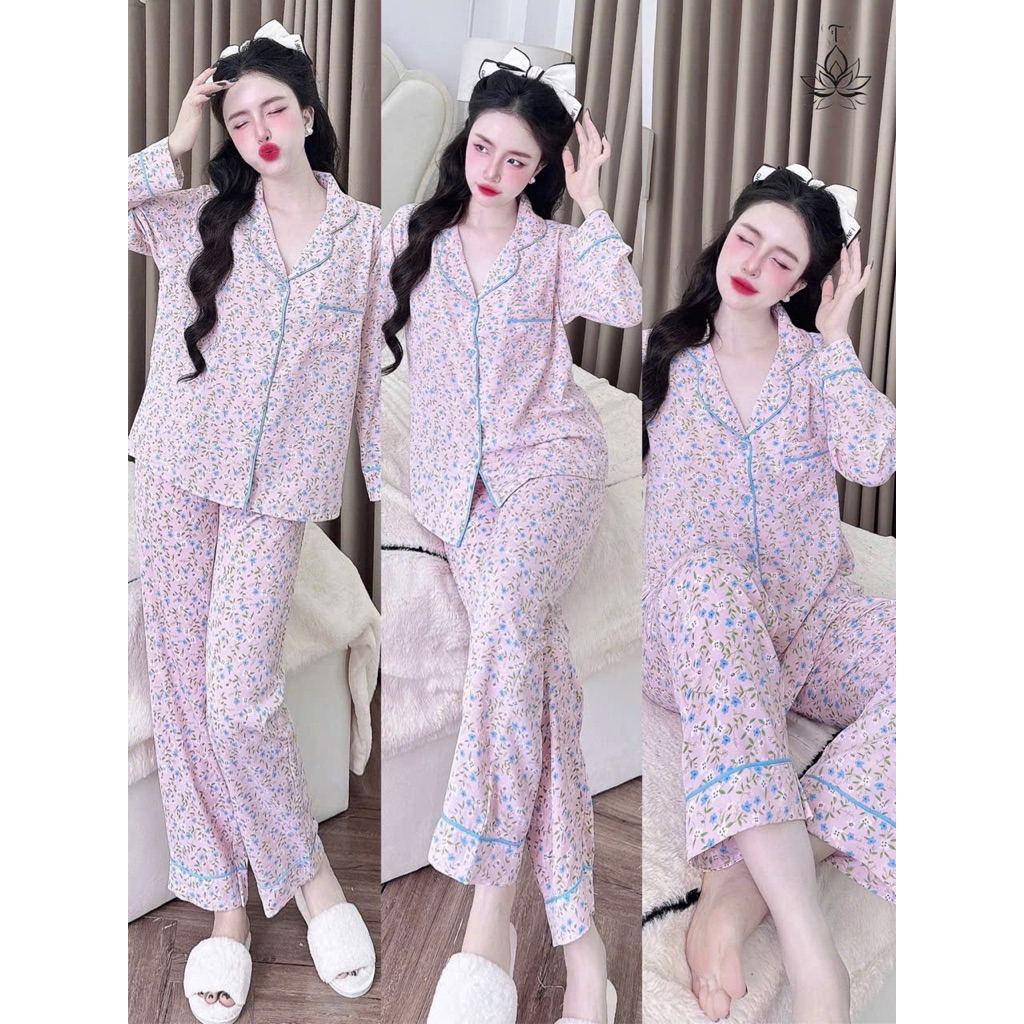 Đồ bộ pijama BOLOBALA nữ SP_254 mặc nhà quần dài áo tay dài phom truyền thống chất lụa mango đẹp