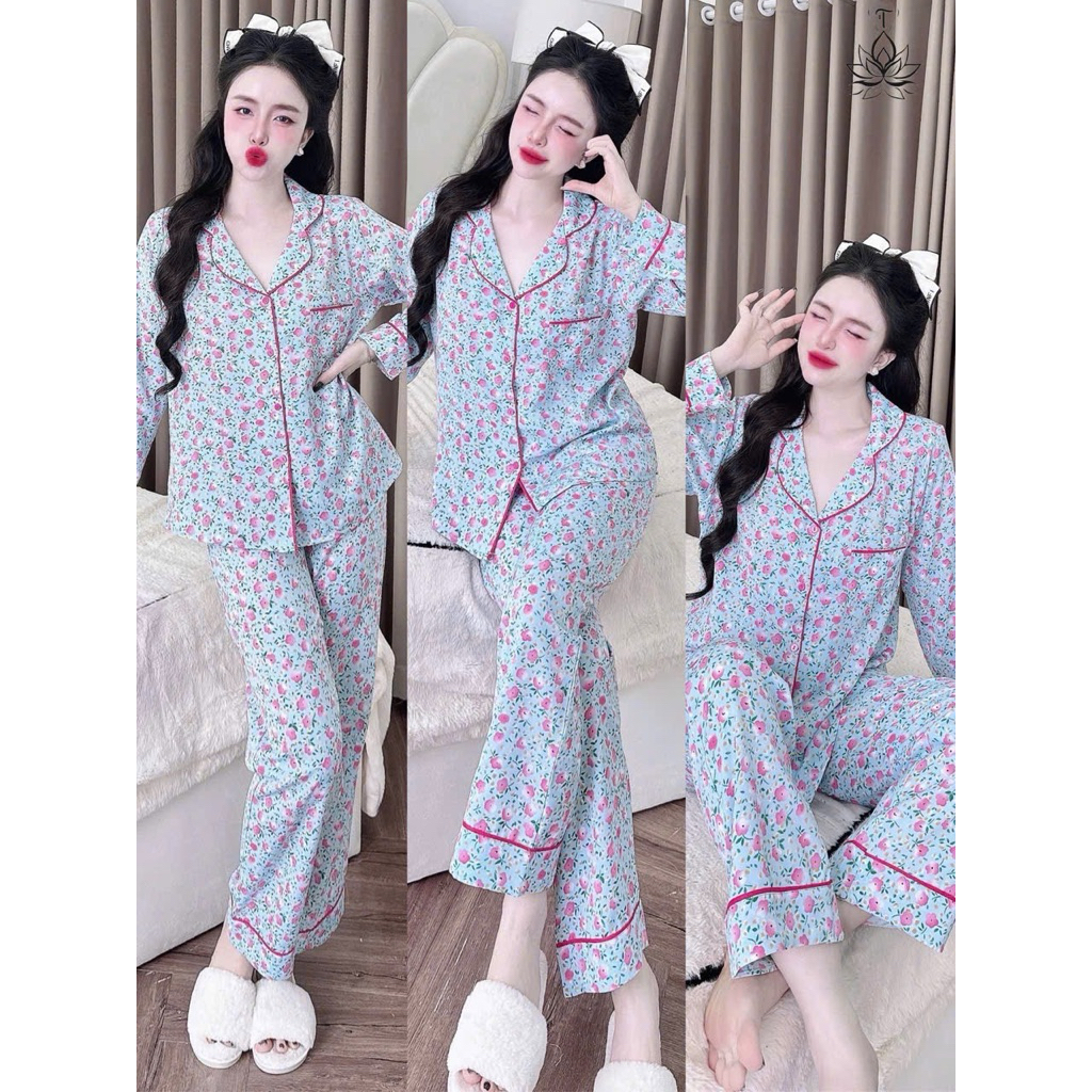 Đồ bộ pijama BOLOBALA nữ SP_254 mặc nhà quần dài áo tay dài phom truyền thống chất lụa mango đẹp