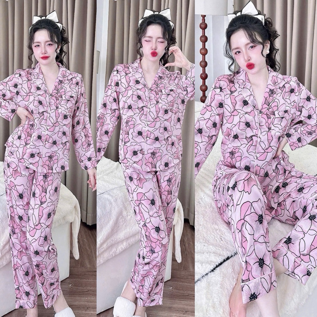 Đồ bộ pijama BOLOBALA SP_256 mặc nhà quần dài áo tay dài chất lụa mango cực mịn, hàng đẹp