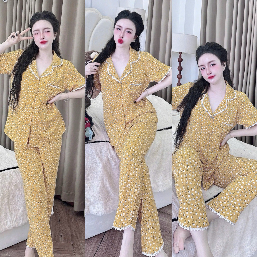 Đồ bộ pijama BOLOBALA nữ SP_258 mặc nhà quần dài áo tay ngắn phom truyền thống chất lụa mango loại đẹp