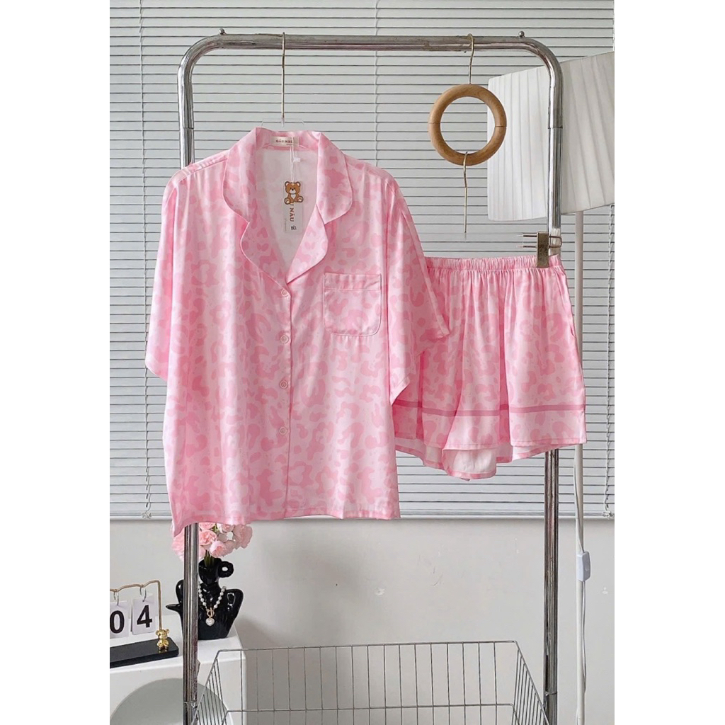 Đồ bộ pijama nữ Bolobala lụa latin mặc nhà SP_262 quần đùi áo tay ngắn cánh dơi hàng cao cấp