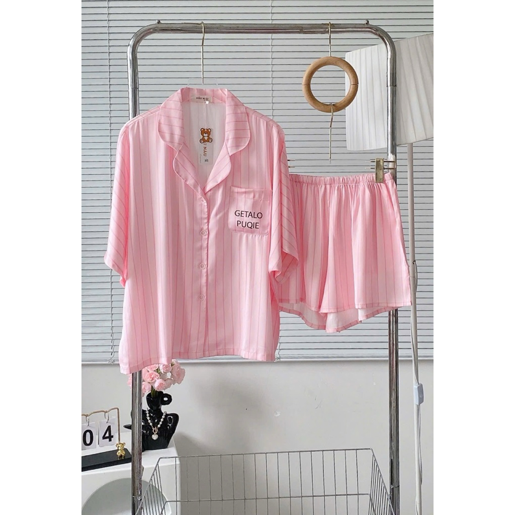 Đồ bộ pijama nữ Bolobala lụa latin mặc nhà SP_262 quần đùi áo tay ngắn cánh dơi hàng cao cấp