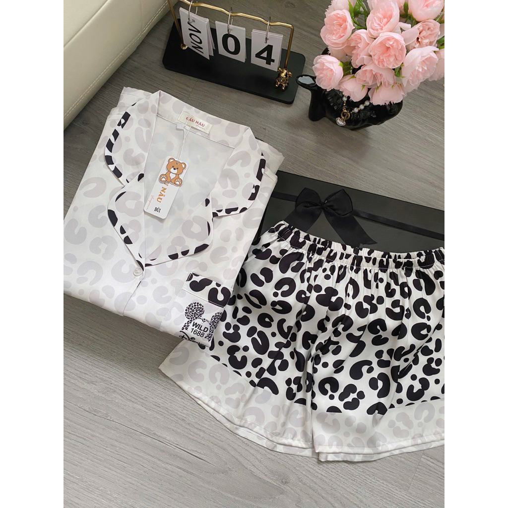 Đồ bộ pijama nữ Bolobala lụa latin mặc nhà SP_262 quần đùi áo tay ngắn cánh dơi hàng cao cấp