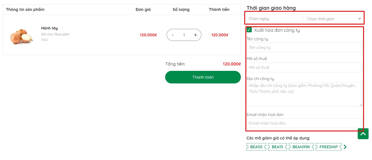 Thời gian giao hàng